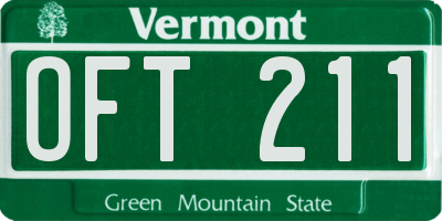 VT license plate OFT211