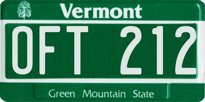 VT license plate OFT212