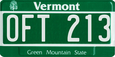 VT license plate OFT213