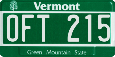 VT license plate OFT215