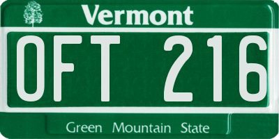 VT license plate OFT216