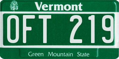 VT license plate OFT219