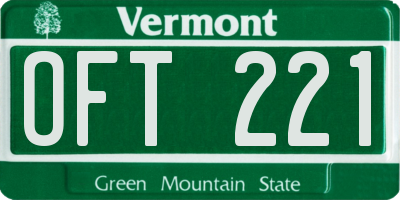 VT license plate OFT221