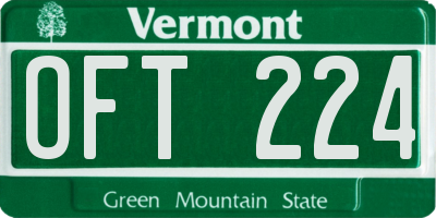 VT license plate OFT224