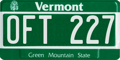 VT license plate OFT227