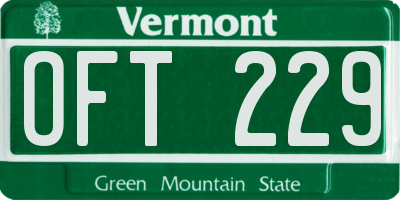 VT license plate OFT229