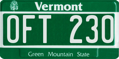 VT license plate OFT230