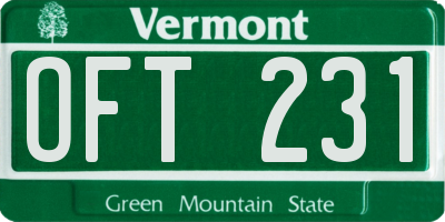 VT license plate OFT231