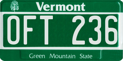 VT license plate OFT236