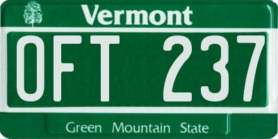 VT license plate OFT237