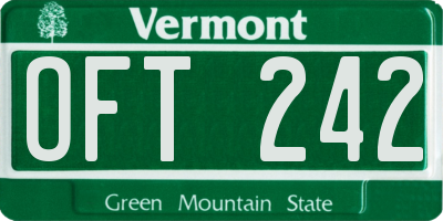 VT license plate OFT242