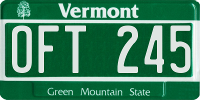 VT license plate OFT245
