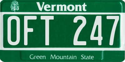 VT license plate OFT247