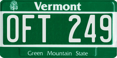 VT license plate OFT249