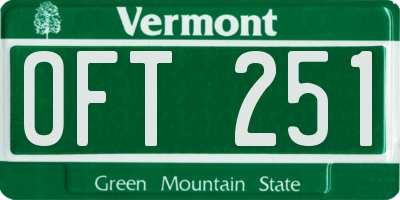 VT license plate OFT251
