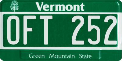 VT license plate OFT252