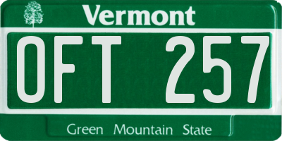 VT license plate OFT257