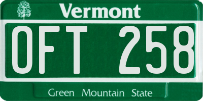 VT license plate OFT258