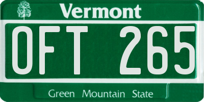VT license plate OFT265