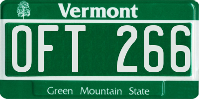 VT license plate OFT266