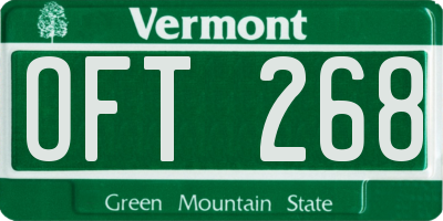 VT license plate OFT268