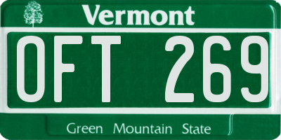 VT license plate OFT269
