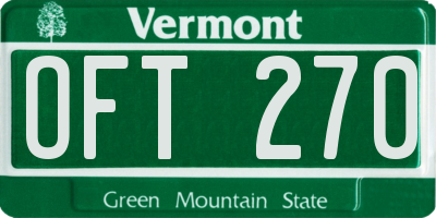 VT license plate OFT270