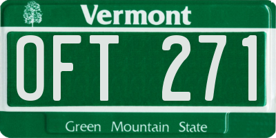VT license plate OFT271