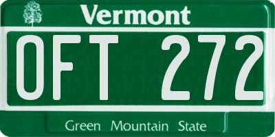 VT license plate OFT272