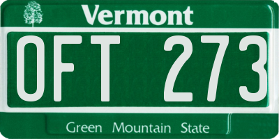 VT license plate OFT273