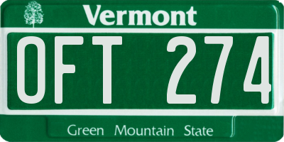VT license plate OFT274