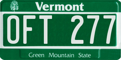 VT license plate OFT277