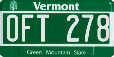 VT license plate OFT278