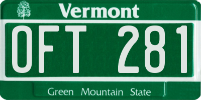 VT license plate OFT281