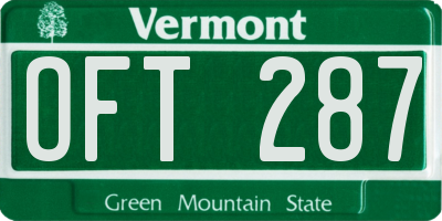 VT license plate OFT287