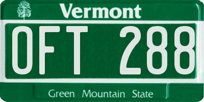 VT license plate OFT288