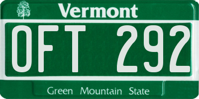 VT license plate OFT292