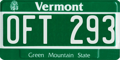 VT license plate OFT293