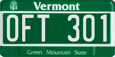 VT license plate OFT301