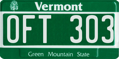 VT license plate OFT303
