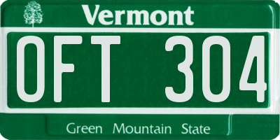 VT license plate OFT304