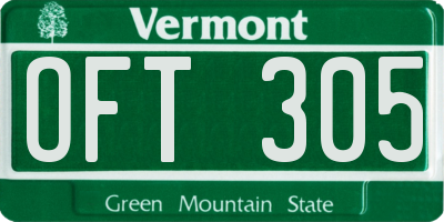 VT license plate OFT305