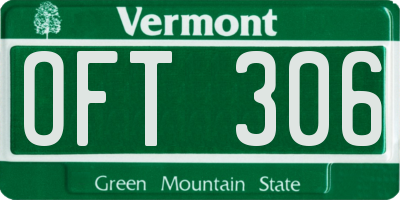 VT license plate OFT306