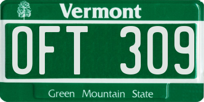 VT license plate OFT309