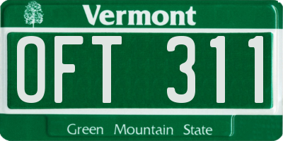 VT license plate OFT311