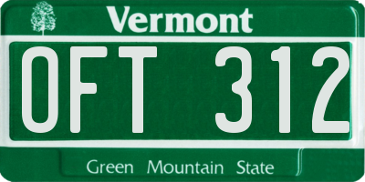 VT license plate OFT312