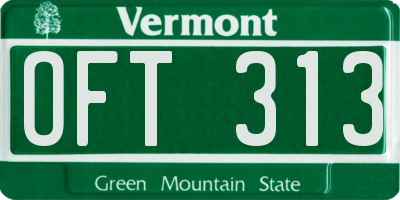 VT license plate OFT313