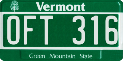 VT license plate OFT316
