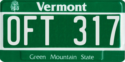 VT license plate OFT317