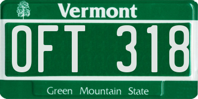 VT license plate OFT318